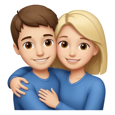 Boy and girl hugging each other in love sticker