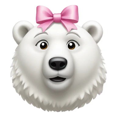 Polar bear wearing a pink bow  sticker
