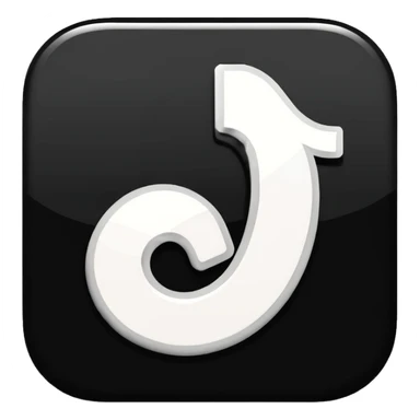 fais moi le logo tiktok en brillant stp noir et blanc sticker