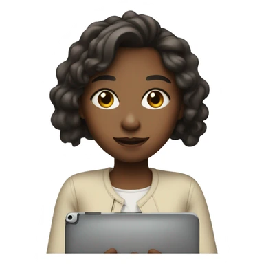 a girl with an ipad sticker