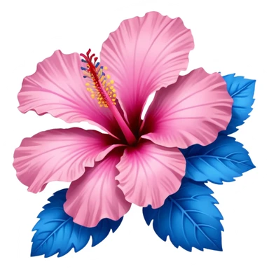 Pink and blue hibiscus  sticker
