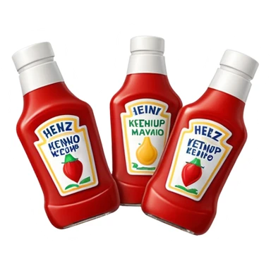 One Heinz Ketchup Sachets 10ml and One Heinz Mayonnaise Sachets 10ml nella stessa emoji (senza faccina) sticker
