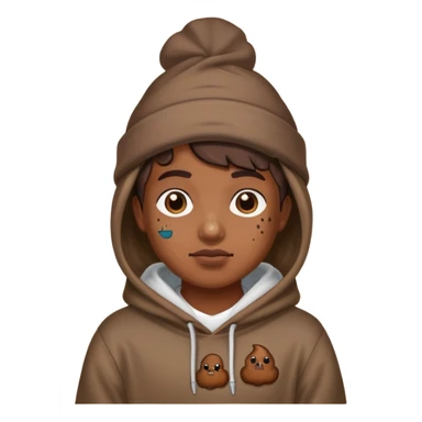 Какашечный человек в какашечной кепке и худи с татуировками sticker