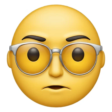 yellow face emoticon judging you over their sunglasses, one eyebrow raised, expressive sticker