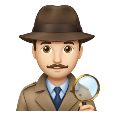 a detective man with hat and holding magnifying glass sticker
