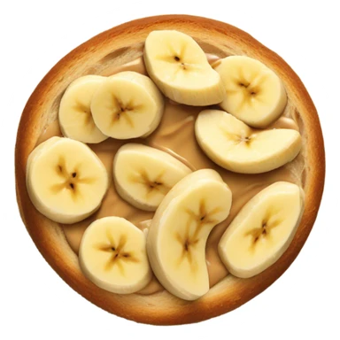 Toasted bread with penut and banana slices on it sticker