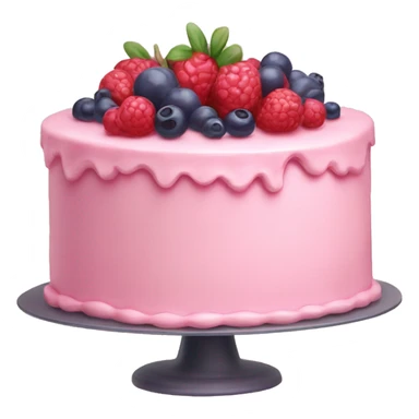 Pastel pink cake with berries  sticker