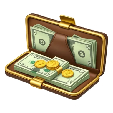 Aviator money emoji, wallet full of cash, casino vibe, premium 3D emoji style, clean, no background
 sticker