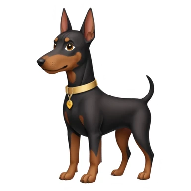 Doberman with clothes on sticker