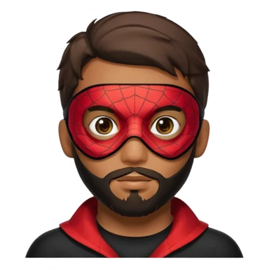 Miles Morales with beard, and eye mask sticker