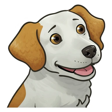Curly dog sticker
