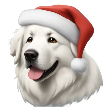 Great Pyrenees Dog with Santa Hat sticker