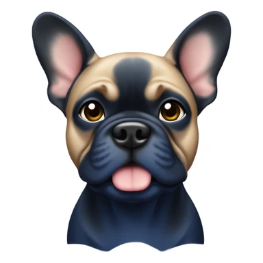 little French bull dog navy blue mixed with black with ears up sticker