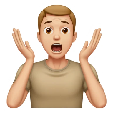 Guy yelling while grabbing his neck with both of his hands sticker