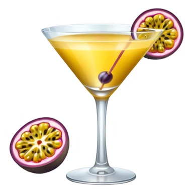 Passionfruit martini with half passionfruit sticker
