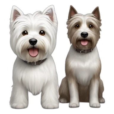 West Highland White Terrier and brown gray boomer dog sticker