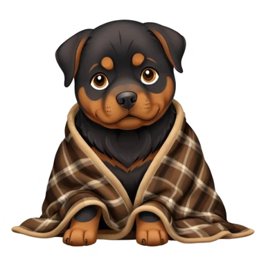 Rottweiler wearing a blanket  sticker