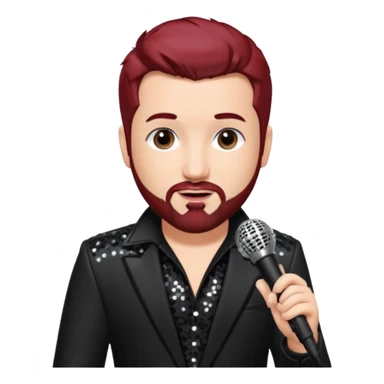 Joey Fatone from 'N Sync with dark red hair, black sequin outfit sticker