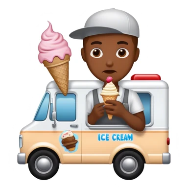 A criminal stealing from an ice cream truck sticker