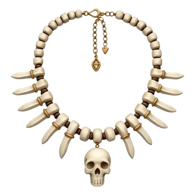 stone age necklace without human skeleton with 1 elephant teeth and different animal bones sticker