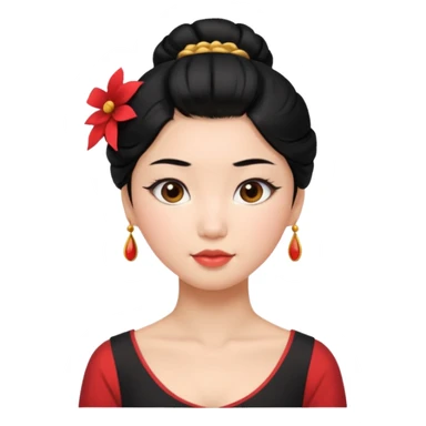 Beautiful Asian girl with black hair in updo sticker