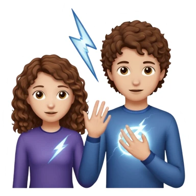 a 15 year old girl with brown curly hair but she has lightnings in it with a brown haired boy who gave her a promise ring sticker