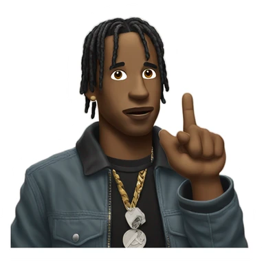 travis scott sticking middle finger  sticker
