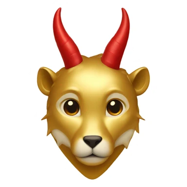 Gold heart with red horns and red tail sticker