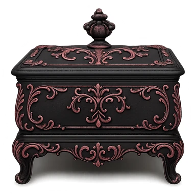 black and pink ornate jewelry box sticker