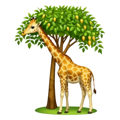 giraffe eating leaves from a tree sticker