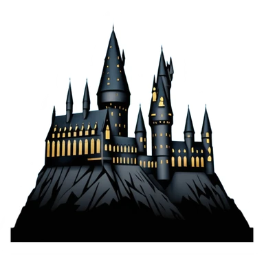 Harry Potter Hogwarts castle silhouette with stars, outlined icon sticker