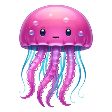 Pink shining jellyfish with sparkles sticker
