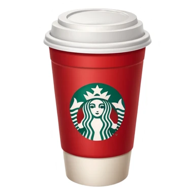 red starbucks cub with white lid sticker
