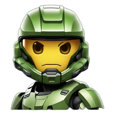Master chief from halo in the apple iPhone Memoji style sticker