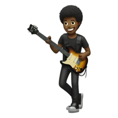 guitarist man playing black electric guitar sticker