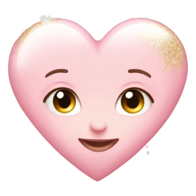 baby pink heart with white gold sparkles sticker