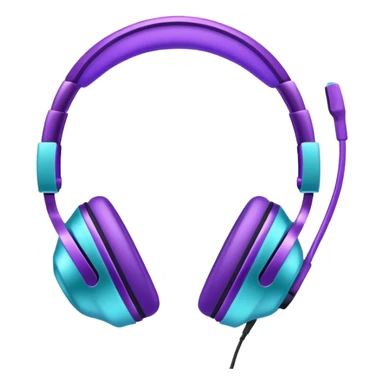 Glitter Purple and Cian headset sticker