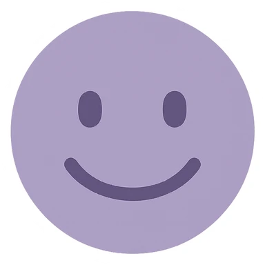 A dull purple a reassured face sticker