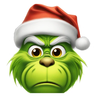 Grinch wearing Santa hat sticker