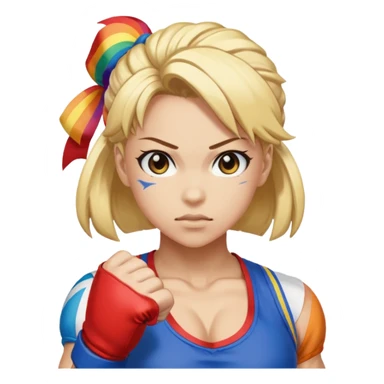 rainbow mika street fighter sticker