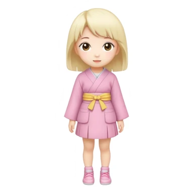 Kawaii girl Japanese full body sticker