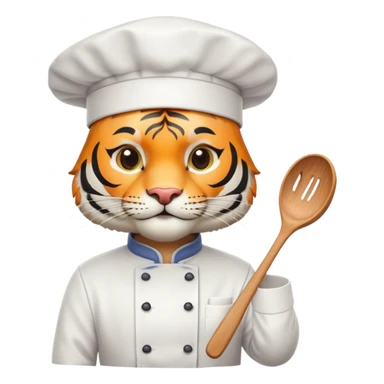 Tiger chef cooking sticker