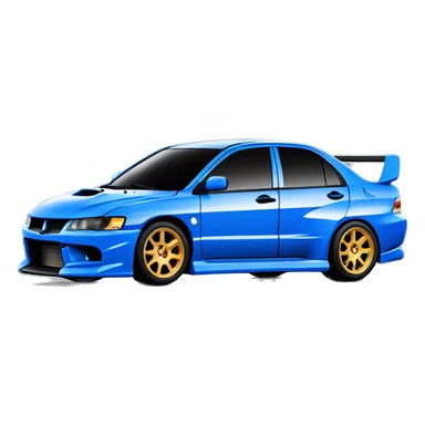 mitsubishi lancer IX evolution  blue  stanced sticker