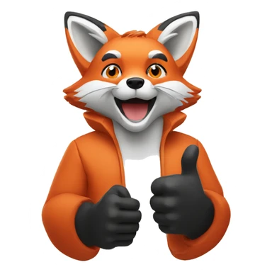 red fox thumbs up sticker
