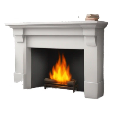 White fire place  sticker