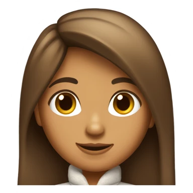 chica blanca pelo marrón oscuro y liso  sticker