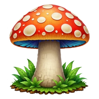 psychodelic mushroom single simple colorful harvested sticker