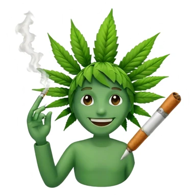 cannabis character smoking a human joint sticker