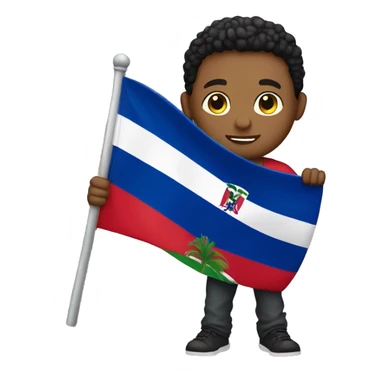 dominican guy holding dominican flag sticker