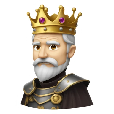 Vintage King hamlet old man big beard gold crown wearing armour fading ghost sticker